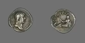 Emperor Hadrian Gallery: Denarius (Coin) Portraying Emperor Hadrian, 134-138. Creator: Unknown