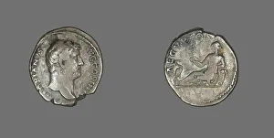 Denarius (Coin) Portraying Emperor Hadrian, 134-138. Creator: Unknown