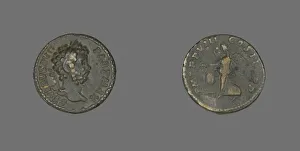 Severan Prints: Denarius (Coin) Portraying Emperor Septimius Severus, 200. Creator: Unknown