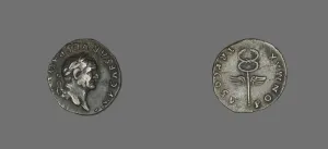 Titus Flavius Vespasianus Prints: Denarius (Coin) Portraying Emperor Vespasian, 74. Creator: Unknown