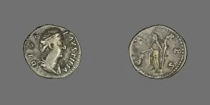 Denarii Gallery: Denarius (Coin) Portraying Empress Faustina, after 141. Creator: Unknown