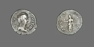Denarius (Coin) Portraying Empress Faustina, after 141. Creator: Unknown
