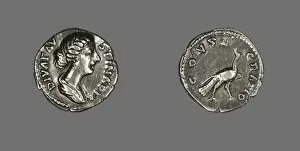 Annia Galeria Faustina Minor Gallery: Denarius (Coin) Portraying Empress Faustina the Younger, 176-180. Creator: Unknown