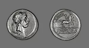 Denarii Gallery: Denarius (Coin) Portraying King Ancus Marcius, 56 BCE, issued by L. Marcius Philippus