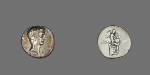 Octavian Prints: Denarius (Coin) Portraying Octavian, 32-29 BCE. Creator: Unknown