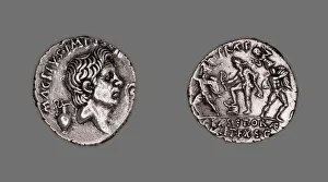 Numismatology Collection: Denarius (Coin) Portraying Pompey the Great, 42-40 BCE, issued by Roman Republic