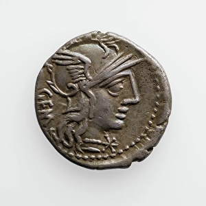 Numismatology Prints: Denarius of M. Aburius Geminus, about 132 B.C. Creator: Unknown
