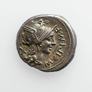 Numismatology Prints: Denarius of M. Cipius, 115-114 B.C. Creator: Unknown