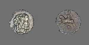 Jupiter Gallery: Denarius Serratus (Coin) Depicting the God Jupiter, about 81 BCE. Creator: Unknown