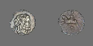 Jupiter Gallery: Denarius Serratus (Coin) Depicting the God Jupiter, about 81 BCE. Creator: Unknown