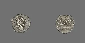 Denarius Serratus (Coin) Depicting the God Saturn, 106 BCE. Creator: Unknown Denarius Serratus (Coin) Depicting the God Saturn, 106 BCE. Creator: Unknown