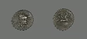 Denarii Gallery: Denarius Serratus (Coin) Depicting the Goddess Roma, 118 BCE. Creator: Unknown
