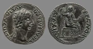 Denarius of Tiberius. Findspot: South Asia, India, Tamil Nadu, 1st H. 1st century AD. Creator: Numismatic, Ancient Coins