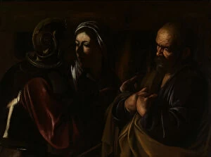Caravaggio Gallery: The Denial of Saint Peter, 1610. Creator: Michelangelo Caravaggio