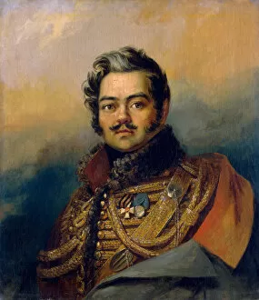 Denis Davydov, Russian soldier and poet, c1828. Artist: George Dawe