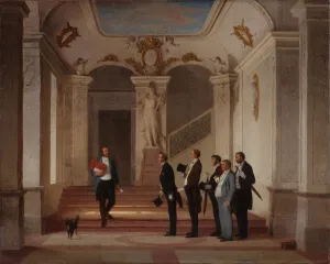 Russian Painting Of 19th Cen Collection: In a department (Appearance of the boss), 1860s. Creator: Pukirev