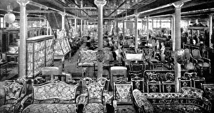 Department Store Prints: In one department of many: part of the furniture show-room, 1909. Creator: Unknown