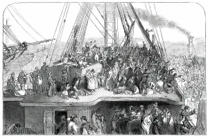 Emigration Prints: The Departure, 1850. Creator: Unknown