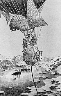 Departure of the Andree balloon expedition to the North Pole, Spitzbergen, 1897