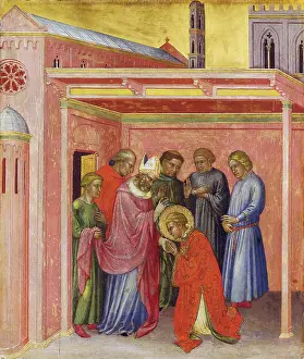 Legendary Prints: Departure from Bishop Julian, c1390. Creator: Martino di Bartolomeo di Biagio