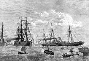 Wells J R Prints: Departure of the Emperor of Russia in his yacht from Gravesend, 1874. Creator: Unknown