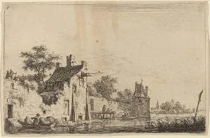 Waterloo Anthonie Prints: Departure of Two Fishermen. Creator: Anthonie Waterloo