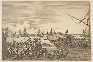 Departure of a galley at the Port of Livorno, from from Views of the port of Livorno