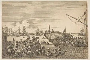 Leghorn Prints: Departure of a galley at the Port of Livorno, from from Views of the port of Livorno