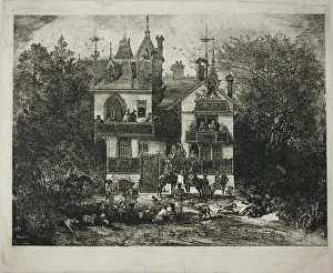 Viewing Platform Prints: Departure for the Hunt, 1869. Creator: Rodolphe Bresdin
