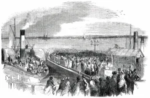 Madame Jenny Lind Goldschmidt Prints: Departure of Mdelle. Jenny Lind from Liverpool for America, 1850. Creator: Unknown