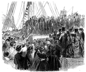 Colonists Prints: Departure of the Noncomformists from London...for the new colony... 1862. Creator: Unknown