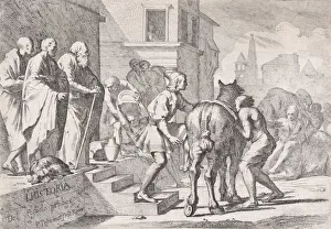 Leaving Home Prints: The departure of the prodigal son, shown about to mount a horse, from a series of four
