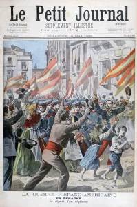 Departure of the regiment in Spain, Spanish-American War, 1898. Artist: Henri Meyer