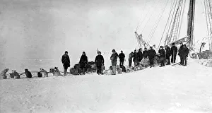 Dog Sled Prints: Departure on a Sled Expedition During the Time of Wintering