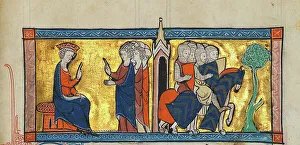 Hospitalier Prints: Departure of the Templars. From Chronique d'outremer, c. 1280. Creator: Anonymous