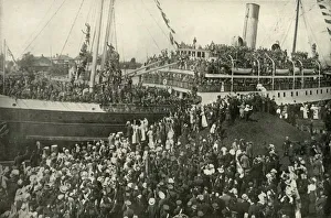 British Columbia Prints: Departure of the Victorian (B. C. ) Contingent, c1914, (1919). Creator: Unknown
