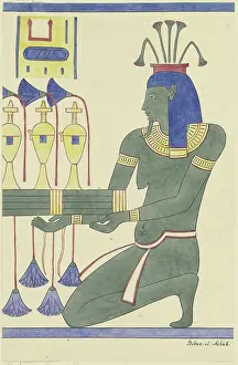 Celebrations Prints: Depiction of a celebrating Egyptian in the Valley of the Kings