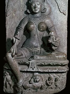 Victoria Albert Museum Prints: Depiction of the Jain mother-goddess Ambika, 11th century