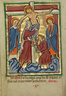 Joseph Of Arimathaea Prints: The Deposition, about 1190-1200; text added about 1480-1490. Creator: Unknown