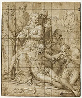 Lead White Prints: Deposition, 1540/46. Creator: Luca Penni