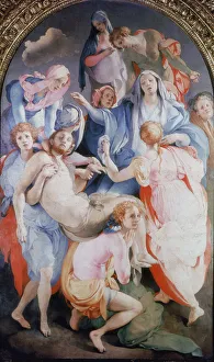 Mourner Prints: The Deposition from the Cross, 1526-1528. Artist: Jacopo Pontormo