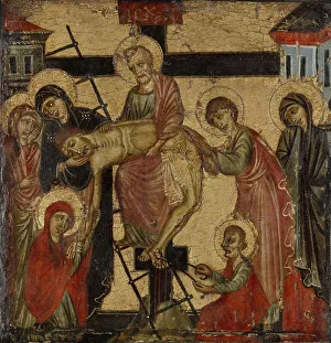 Entombment Prints: The Deposition and the Entombment, c.1290. Creator: Anon