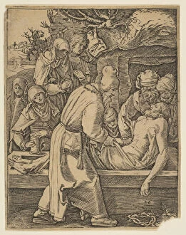 Mourner Collection: The Deposition, from The Small Passion (copy). n. d. Creator: Marcantonio Raimondi