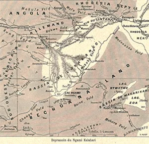 Geological Map Prints: Depressoin du Ngami Kalahari; Afrique Australe, 1914. Creator: Unknown