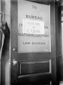 Bureaucracy Prints: Dept. Of Labor - Sign On Door For Newly Created Office of Sec