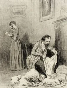Division Of Labour Prints: Depuis que Virginie a obtenu le septième accessit.. 1844. Creator: Honore Daumier