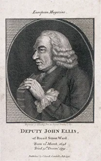Civic Official Prints: Deputy John Ellis of Broad Street Ward holding a book, 1792. Artist: Burnet Reading