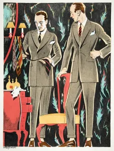 German School 20th Century Prints: Der Arbiter, outfits by Fasskessel & Muntmann, from Styl, pub. 1922 (pochoir Print)
