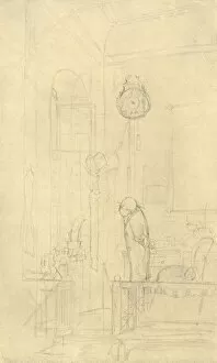 Clock Collection: Der Kaktusfreund, mid-late 19th century, (c1924). Creator: Carl Spitzweg