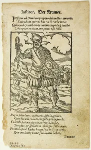 Vendor Prints: Der Kramer (The Peddler) from De omnibus illiberalibus sive mechanicis artibus by